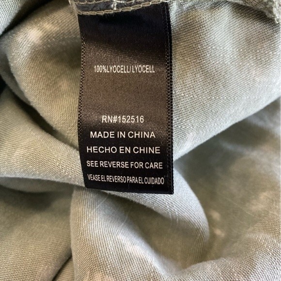 Molly Isadora Shirt Women 1X Sage Button Down Lyocell Distressed Casual Travel - Picture 6 of 11